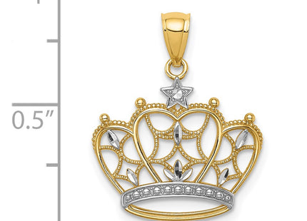 14k Yellow & Rhodium Pendants Style C4673 - Classique Jewelry Inc.