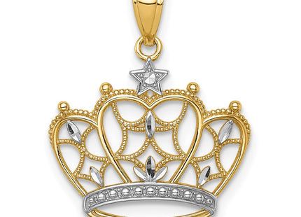 14k Yellow & Rhodium Pendants Style C4673 - Classique Jewelry Inc.