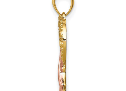 14k Yellow & Rhodium Pendants Style C4676 - Classique Jewelry Inc.
