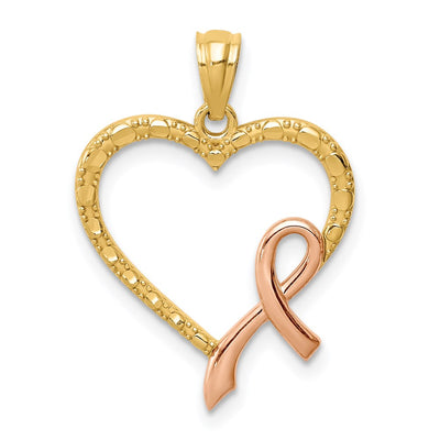 14K rose gold heart pendant