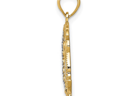 14k Yellow & Rhodium Pendants Style C4681 - Classique Jewelry Inc.