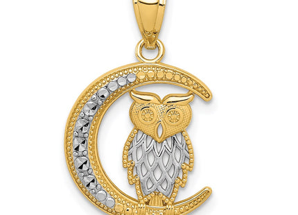 14k Yellow & Rhodium Pendants Style C4681 - Classique Jewelry Inc.
