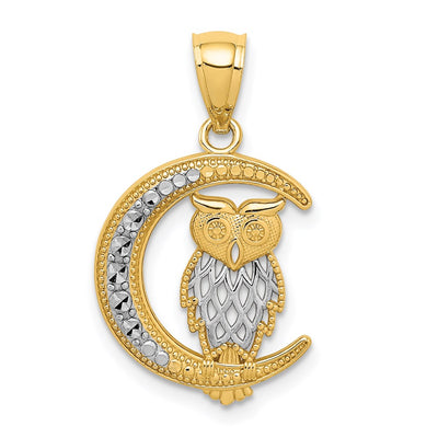 14K white gold moon pendant
