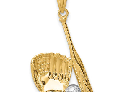 14k Yellow & Rhodium Pendants Style C4686 - Classique Jewelry Inc.