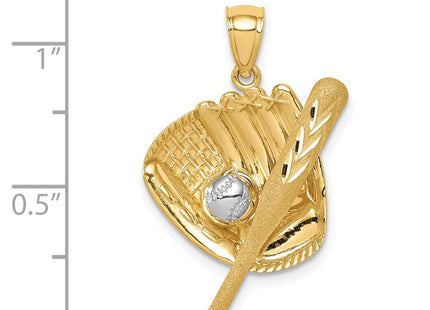 14k Yellow & Rhodium Pendants Style C4687 - Classique Jewelry Inc.