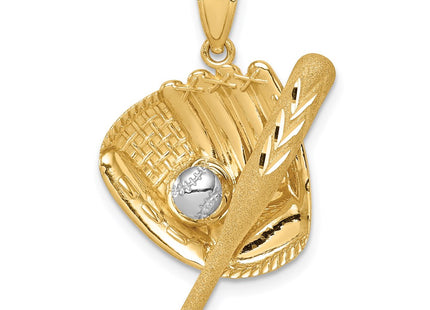 14k Yellow & Rhodium Pendants Style C4687 - Classique Jewelry Inc.