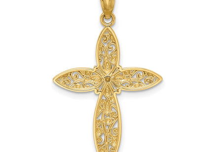 14k Yellow & Rhodium Pendants Style C4693 - Classique Jewelry Inc.
