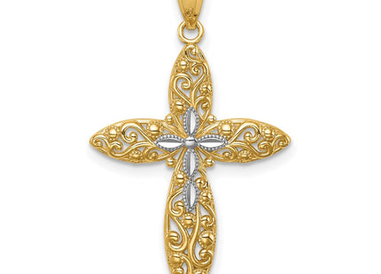 14k Yellow & Rhodium Pendants Style C4693 - Classique Jewelry Inc.