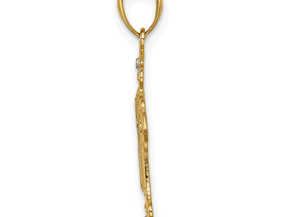 14k Yellow & Rhodium Pendants Style C4695 - Classique Jewelry Inc.