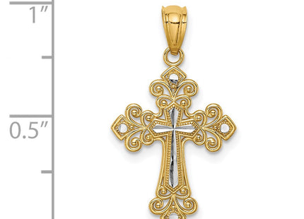 14k Yellow & Rhodium Pendants Style C4695 - Classique Jewelry Inc.