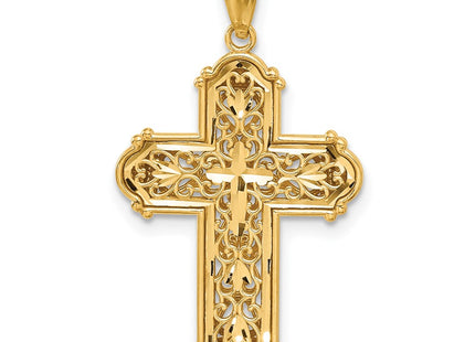 14k Yellow & Rhodium Pendants Style C4699 - Classique Jewelry Inc.