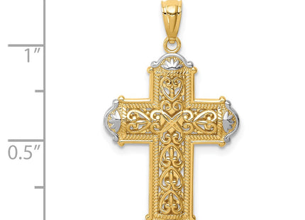 14k Yellow & Rhodium Pendants Style C4699 - Classique Jewelry Inc.