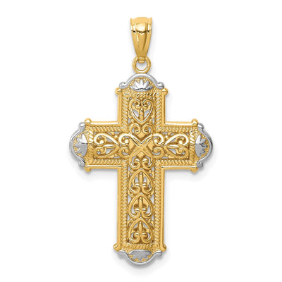14K white gold cross pendant