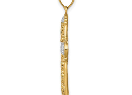14K white gold cross pendant, alternate view