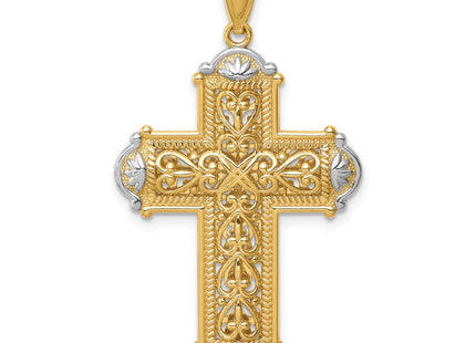 14K white gold cross pendant