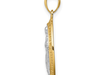 14k Yellow & Rhodium Pendants Style C4712 - Classique Jewelry Inc.