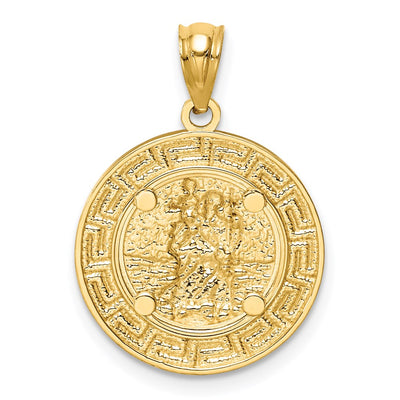 14K w/ Rhodium St. Christopher Medal, 23 x 16.25mm