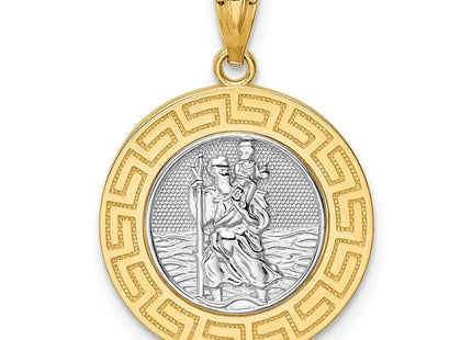 14K w/ Rhodium St. Christopher Medal (Style C4713)