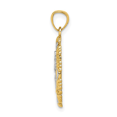 14K w/ Rhodium St. Christopher Medal, 24.75 x 18mm