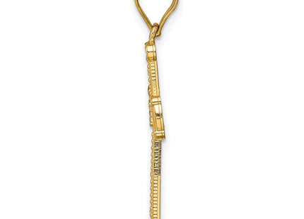 14k Yellow & Rhodium Pendants Style C4758 - Classique Jewelry Inc.
