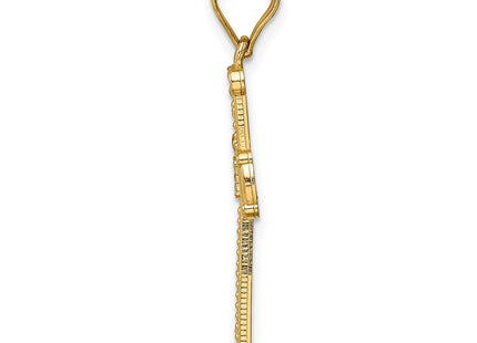 14k w/Rhodium Cross Pendant (Style C4758)