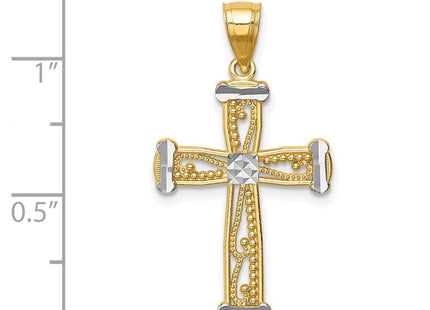 14k Yellow & Rhodium Pendants Style C4758 - Classique Jewelry Inc.