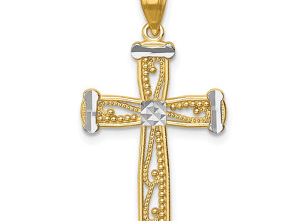 14k Yellow & Rhodium Pendants Style C4758 - Classique Jewelry Inc.