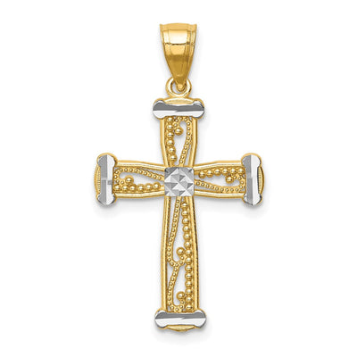 14K gold cross pendant
