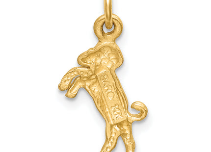 14k Satin Diamond-cut Aries Zodiac Charm, 20 x 10mm