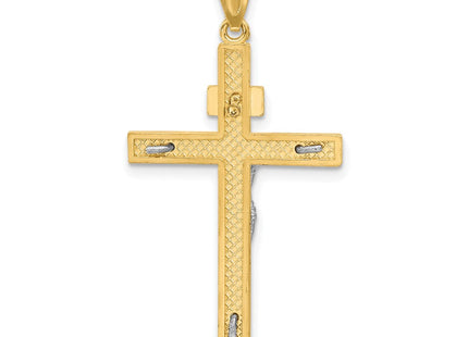 14k Two-tone INRI Crucifix Pendant (Style C4762)
