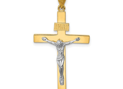 14k Two-tone INRI Crucifix Pendant (Style C4762)