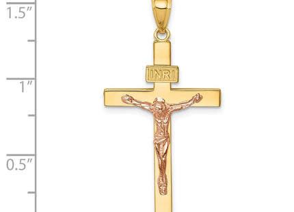 14k Two-tone INRI Crucifix Pendant (Style C4763)