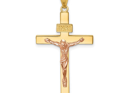 14k Two-tone INRI Crucifix Pendant (Style C4763)