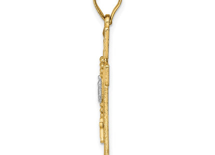 14k Yellow & Rhodium Pendants Style C4770 - Classique Jewelry Inc.