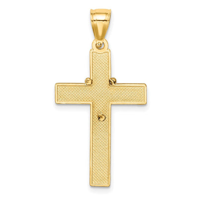 14K w/Rhodium Cross w/Rosary Pendant, 32.37 x 16.5mm