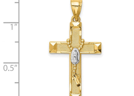 14K w/Rhodium Cross w/Rosary Pendant (Style C4770)