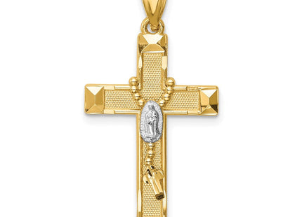 14K w/Rhodium Cross w/Rosary Pendant (Style C4770)