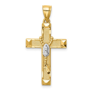 14K w/Rhodium Cross w/Rosary Pendant (Style C4770)