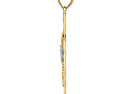 14K gold cross pendant, alternate view
