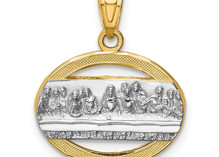 14k Yellow & Rhodium Pendants Style C4772 - Classique Jewelry Inc.