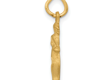 14k Satin Diamond-cut Gemini Zodiac Charm, 20 x 7mm