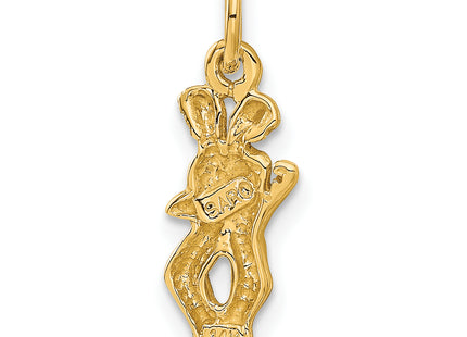 14k Satin Diamond-cut Gemini Zodiac Charm, 20 x 7mm