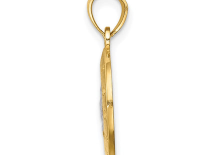14k Yellow & Rhodium Pendants Style C4783 - Classique Jewelry Inc.