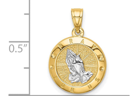 14k Yellow & Rhodium Pendants Style C4783 - Classique Jewelry Inc.