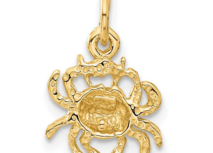 14k Satin Diamond-cut Cancer Zodiac Charm (Style C479)