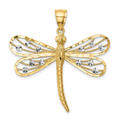 14K gold dragonfly pendant