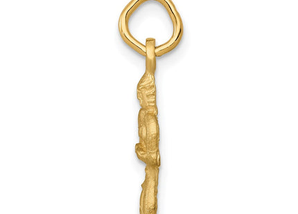 14k Satin Diamond-cut Virgo Zodiac Charm (Style C481)