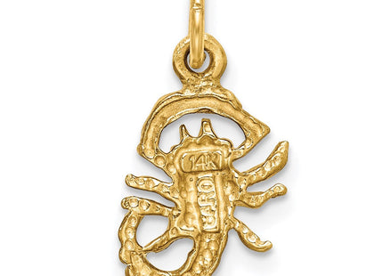 14k Satin Diamond-cut Scorpio Zodiac Charm (Style C483)