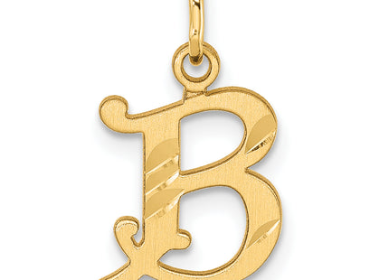 14K Diamond-cut Letter Initial Charm