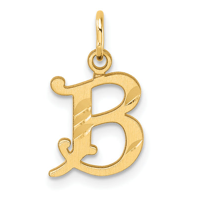 14K Diamond-cut Letter Initial Charm